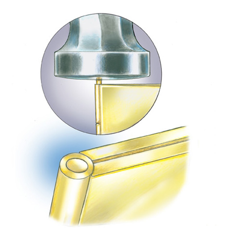 この金細工用ハンマーは、ヒンジのピンを締めるのに使用されてます