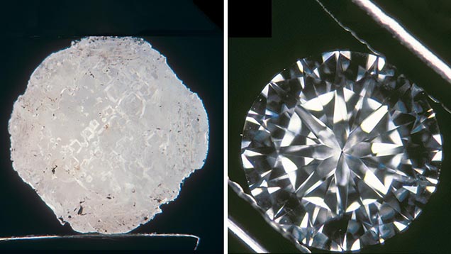 ダイヤモンドをリカット