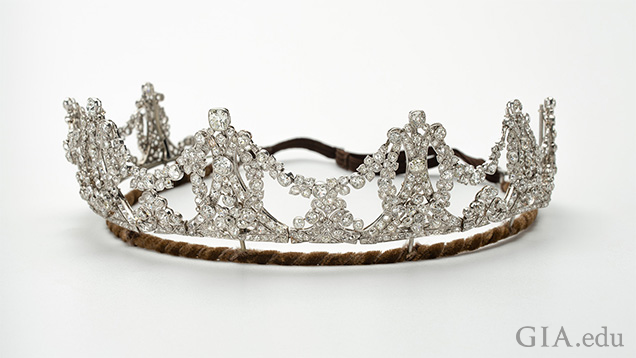 A tiara of 765 old cut diamonds set in platinum.