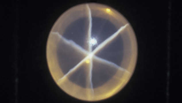 はっきりした6本の光線が輝くスターが、 170カラットのローズクォーツの価値を高めている。 - Ricardo Cardenas