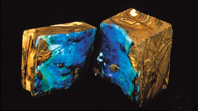 Boulder opal split open