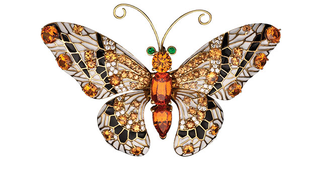 富有异域风情宝石镶嵌，打造奇异炫目的彩蝶