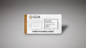 钻石密封服务包装，附有迷你证书。