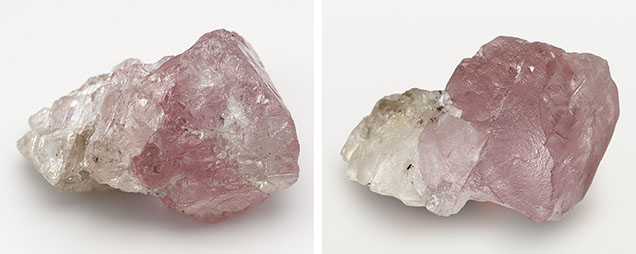 Figure 1. This 37.41 ct rough diamond has distinct pink and colorless zones. Photos by Tebogo Hambira.