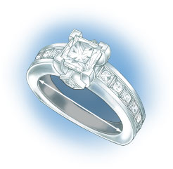 评估使用激光焊机增大尺寸的戒圈上镶嵌有钻石的铂钌戒指的品质。 包含视频和插图。