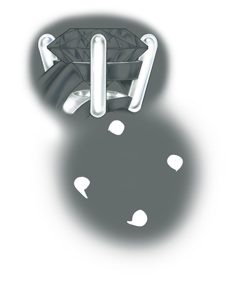 プラチナプロングがあるリングのセッティングの品質を評価します