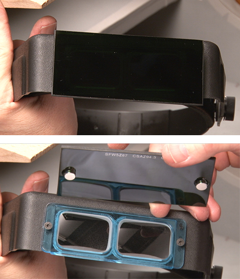 Welding lens for platinum use, including a removable cover that is used to provide shade for the lens