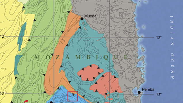 モザンビークのトルマリンマップ