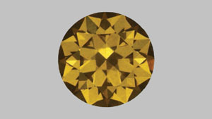 この0.88カラット合成ナノ多結晶ダイヤモンド（NPD）は、プレス型マルチアンビル装置を使用した新しい焼結プロセスで成長し、ファセットカットでラ​​ウンドブリリアント石にしました。