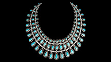 Figure 1. &ldquo;Cleopatra&rdquo; sterling silver necklace designed by Frank Patania Sr., featuring 99 Morenci turquoise stones. Photo by Robert Weldon; courtesy of Patania Jewelry.