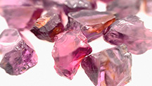 Parcels of rough pink spinel from Malawi, ranging from approximately 4 to 7 ct. Courtesy of Phoenix Gems.