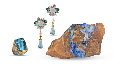 Gems and jewelry from a Birthstones exhibit