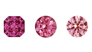 これらの0.28‐0.67カラットのCVD合成ダイヤモンドは、ファンシーインテンスからファンシービビットピンクまたはパープルピンクです。 このサンプルは、アポロで「標準的な生産技術」を用いて製造されました。