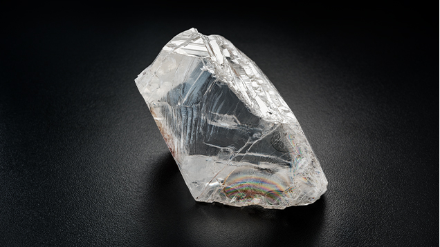 The Constellation Diamond crystal on a black background 