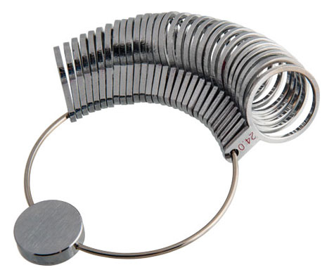 Narrow finger sizing gauges