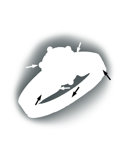 Learn how to evaluate the quality of a platinum ruthenium ring with diamonds in the shank that was sized down using a torch with these helpful illustrations and instructional video