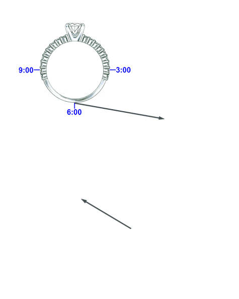 Learn how to evaluate the quality of a platinum ruthenium ring with diamonds in the shank that was sized down using a torch with these helpful illustrations and instructional video