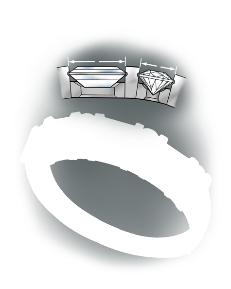 Learn how to evaluate the quality of a platinum band that was sized up by stretching with these helpful illustrations and instructional video.