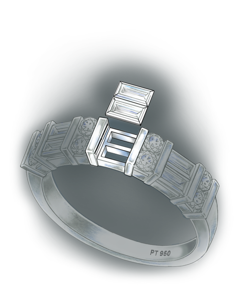Learn how to evaluate the quality of a platinum band that was sized up by stretching with these helpful illustrations and instructional video.