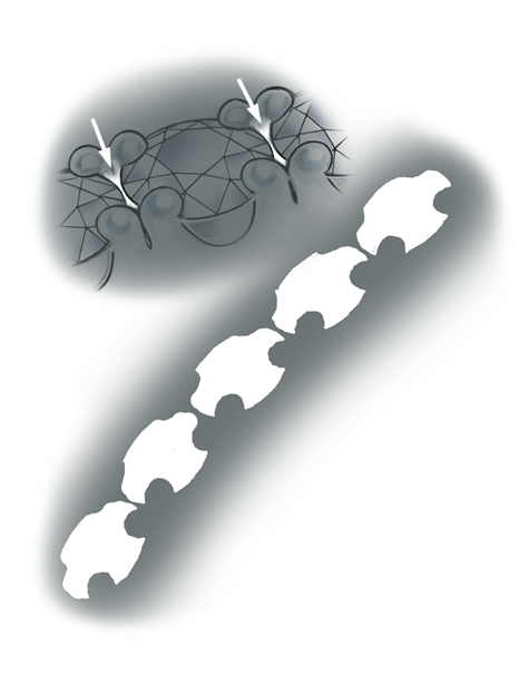 Diamonds are equally spaced approximately 0.10 mm apart