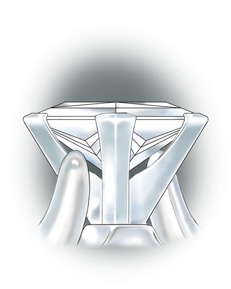 Learn how to evaluate the quality of a platinum setting for a princess-cut center stone with these helpful illustrations and instructional video