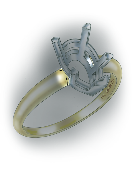 Learn how to evaluate the quality of a platinum cobalt pear-shaped setting installed onto a 14K yellow gold mounting with these helpful illustrations and instructional video.